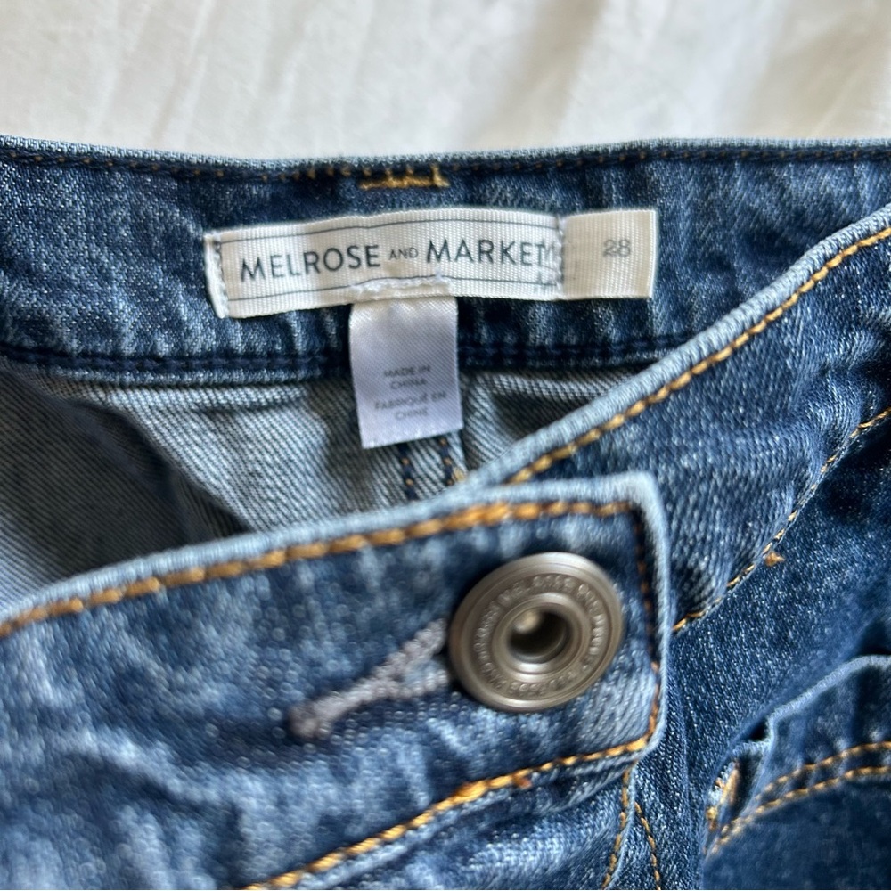 Melrose & Market Y2K Academia Denim Button Mini Skirt with pockets - Picture 2 of 6